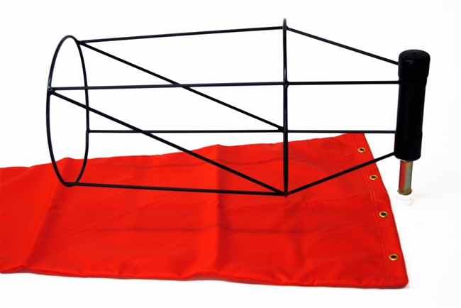 13"x54" Orange Windsock And Extended Ball Bearing Frame Combo